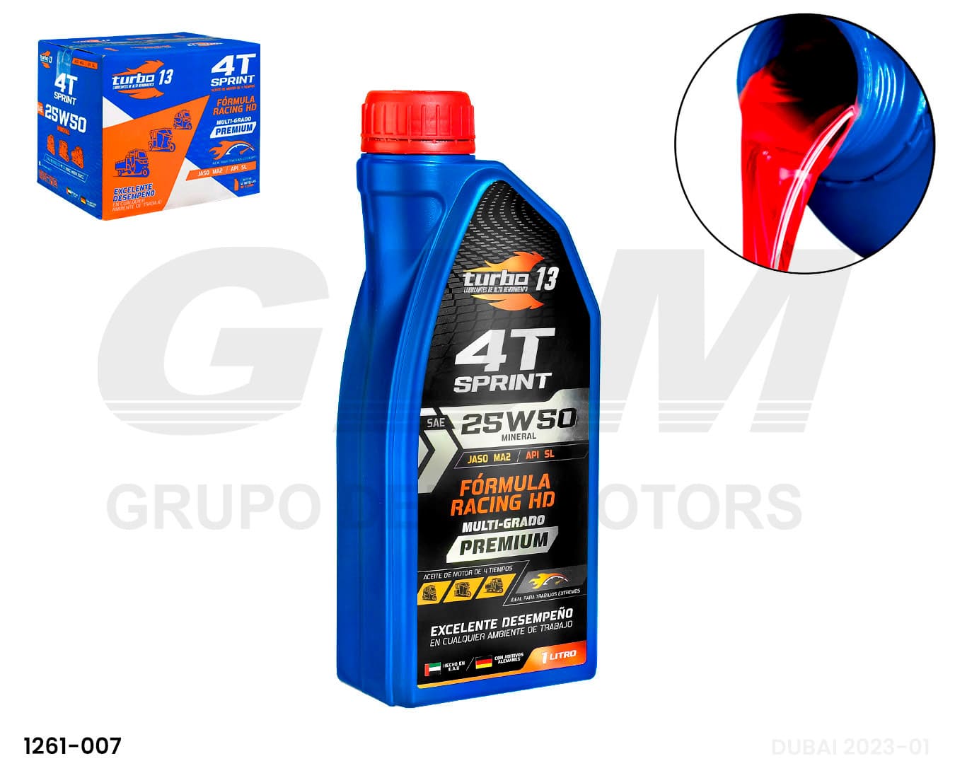 LUBRICANTE TURBO 13 4T SAE 25W50 1L