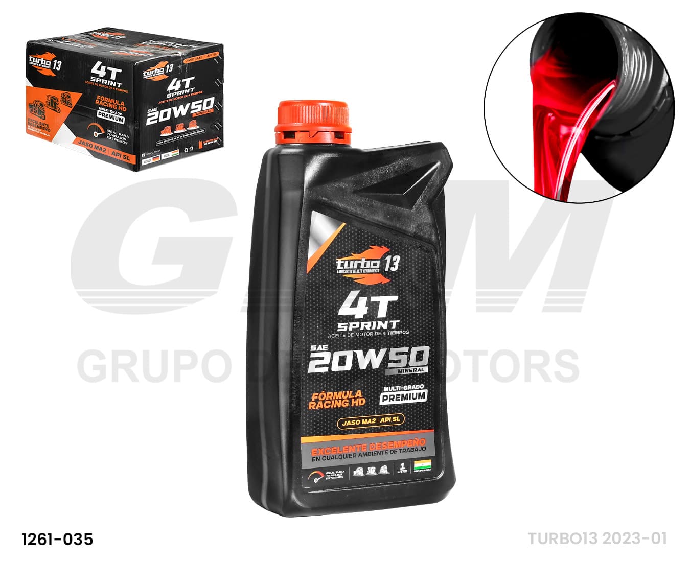 LUBRICANTE 4T SAE 20W50 1LT TURBO 13